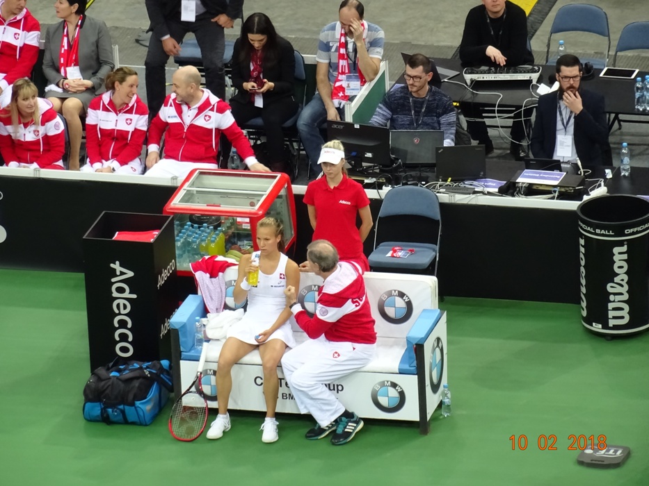 Fed Cup 2018 - V. Golubicová s kapitánem Gunthardem